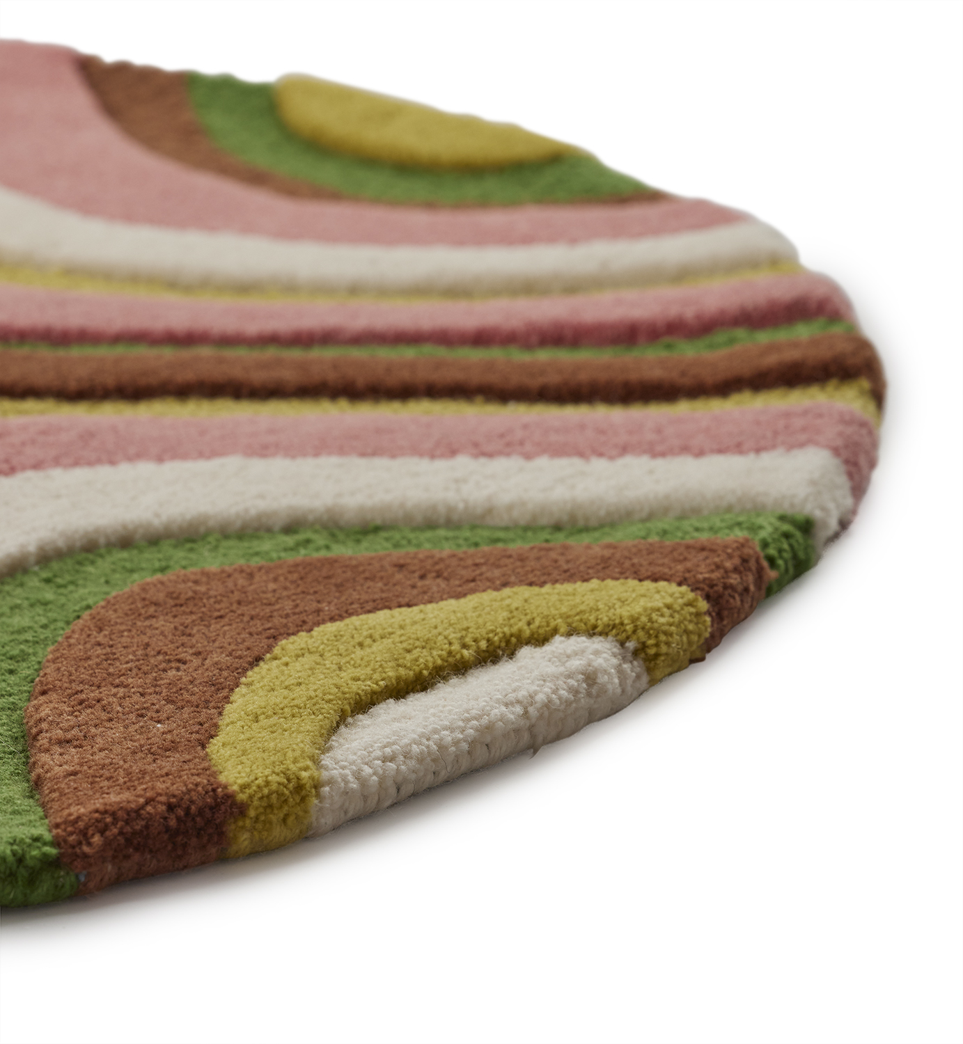 zoomed in picture of multi color rug to show texture