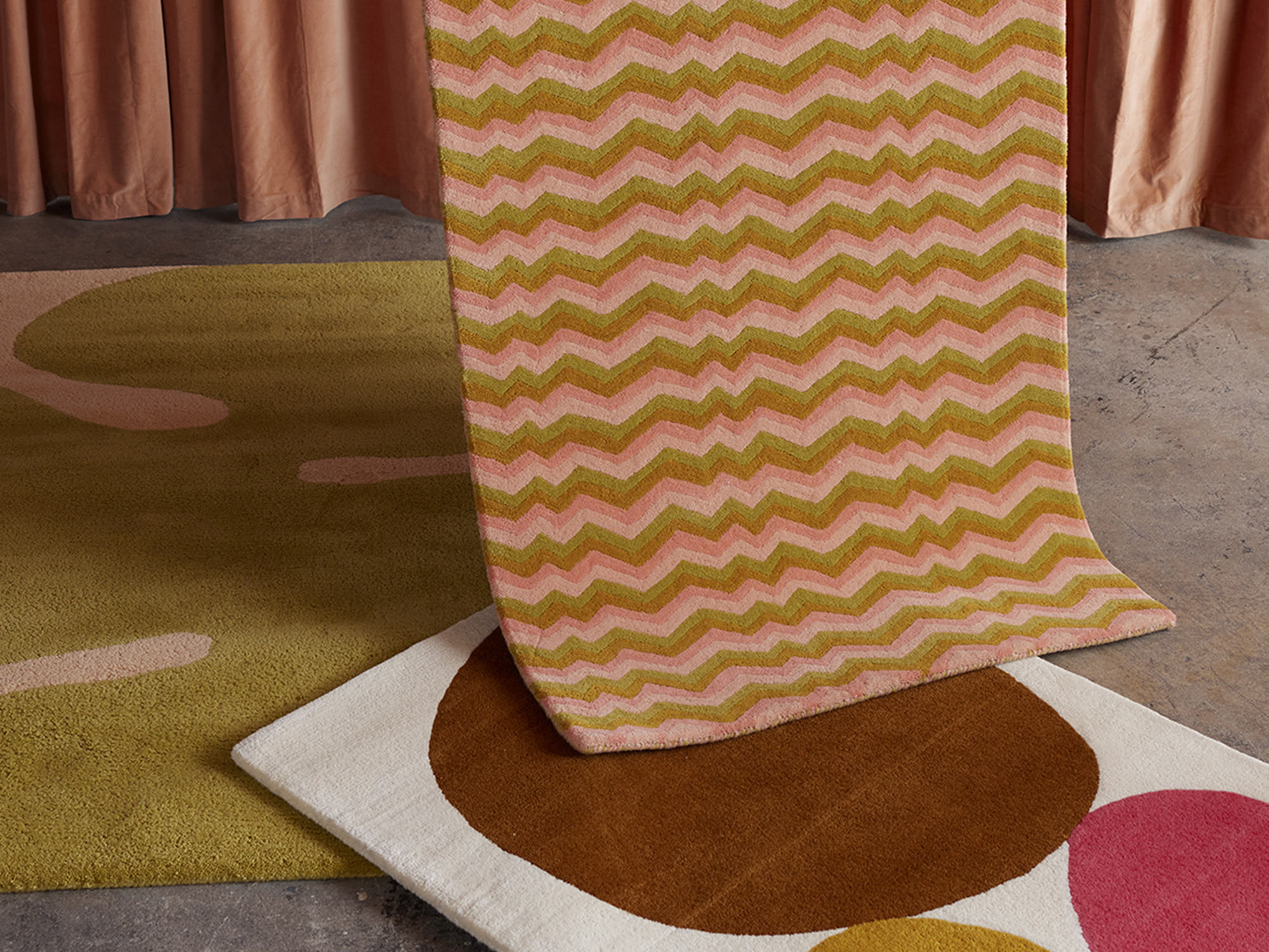 A fun and colorful area rug called Buzz Opal