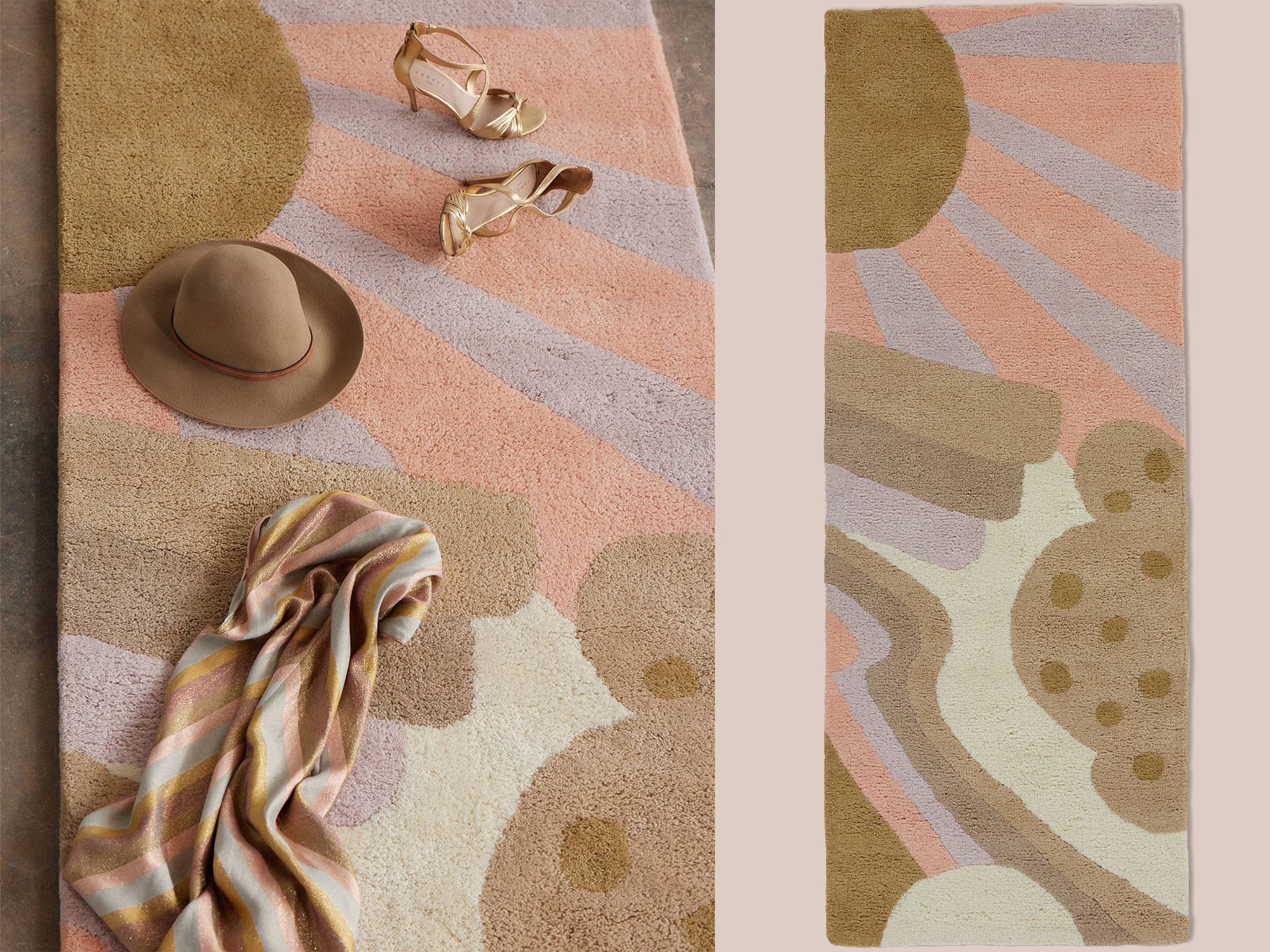 A fun, modern area rug called Day trip Lovely by angela adams