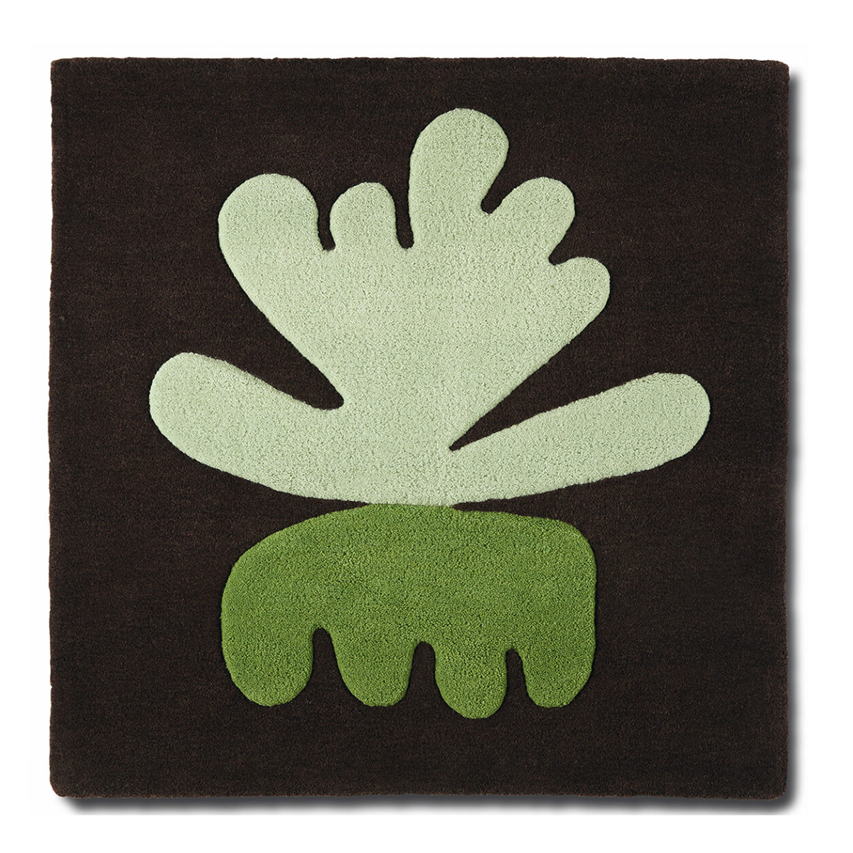 An abstract green, plant design on dark background.