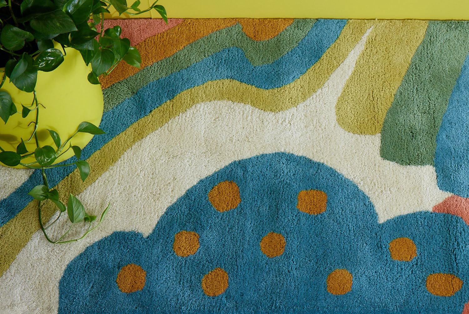 shine-angela-adams-daytrip-happy-hero-03 A multi-colored, modern area rug by Angela Adams called Daytrip Happy