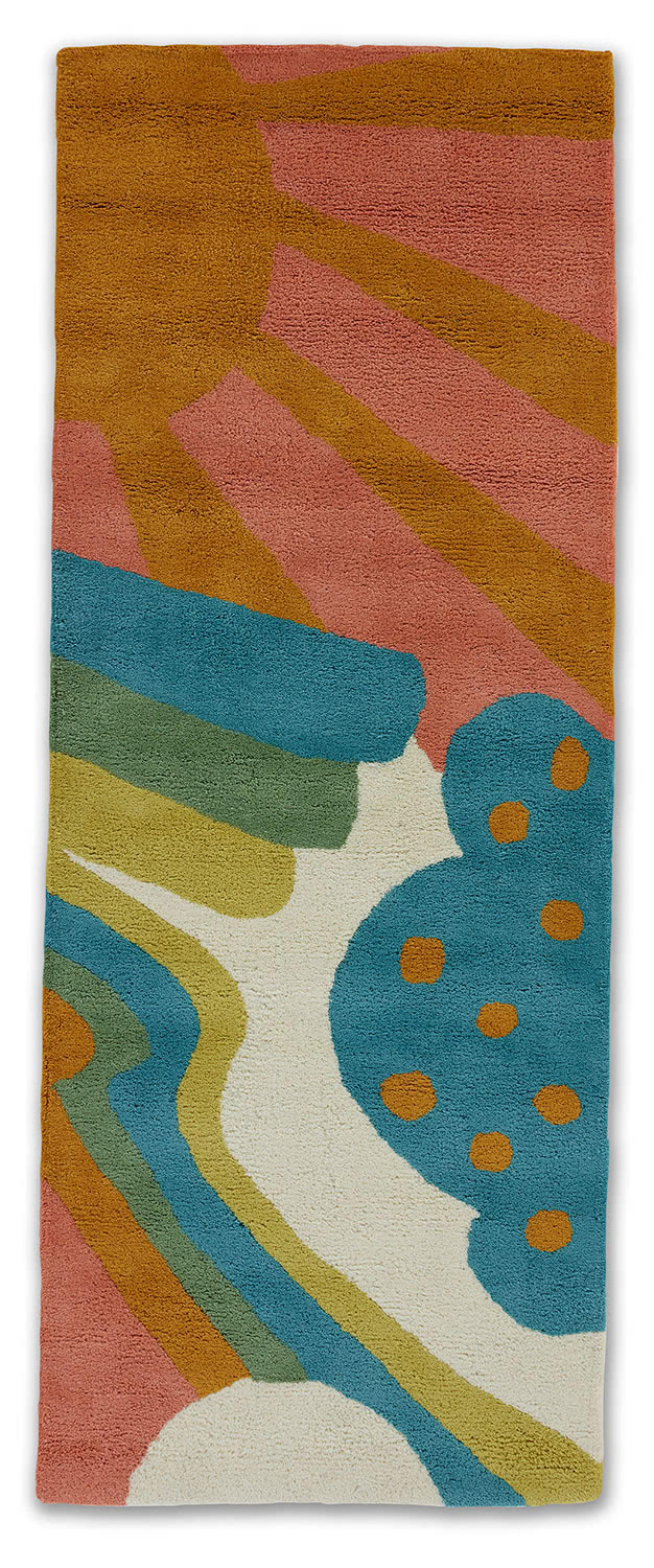 shine-angela-adams-daytrip-happy-runner A multi-colored, modern runner rug by Angela Adams called Daytrip Happy